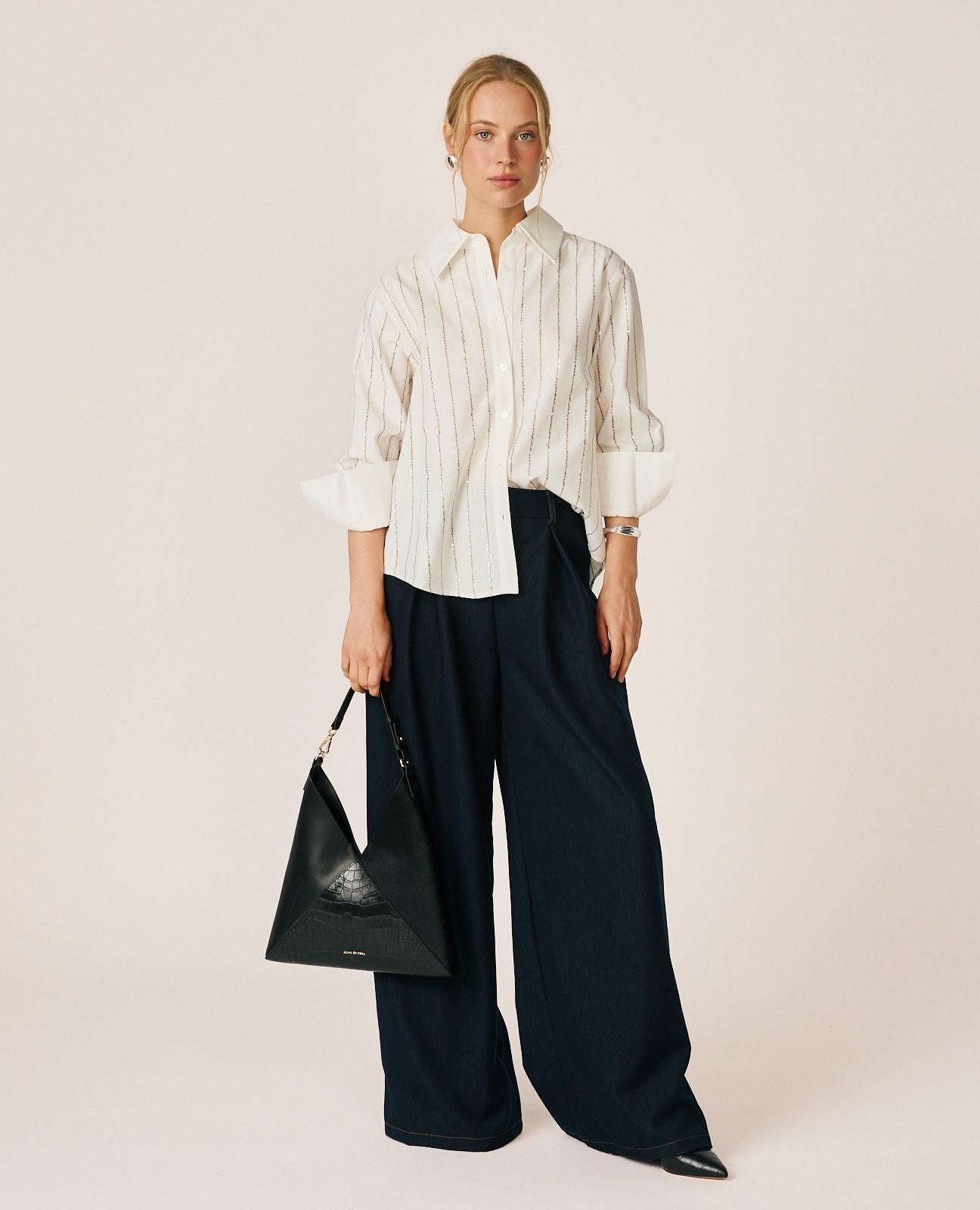 CAMISA RAYAS CON LENTEJUELAS