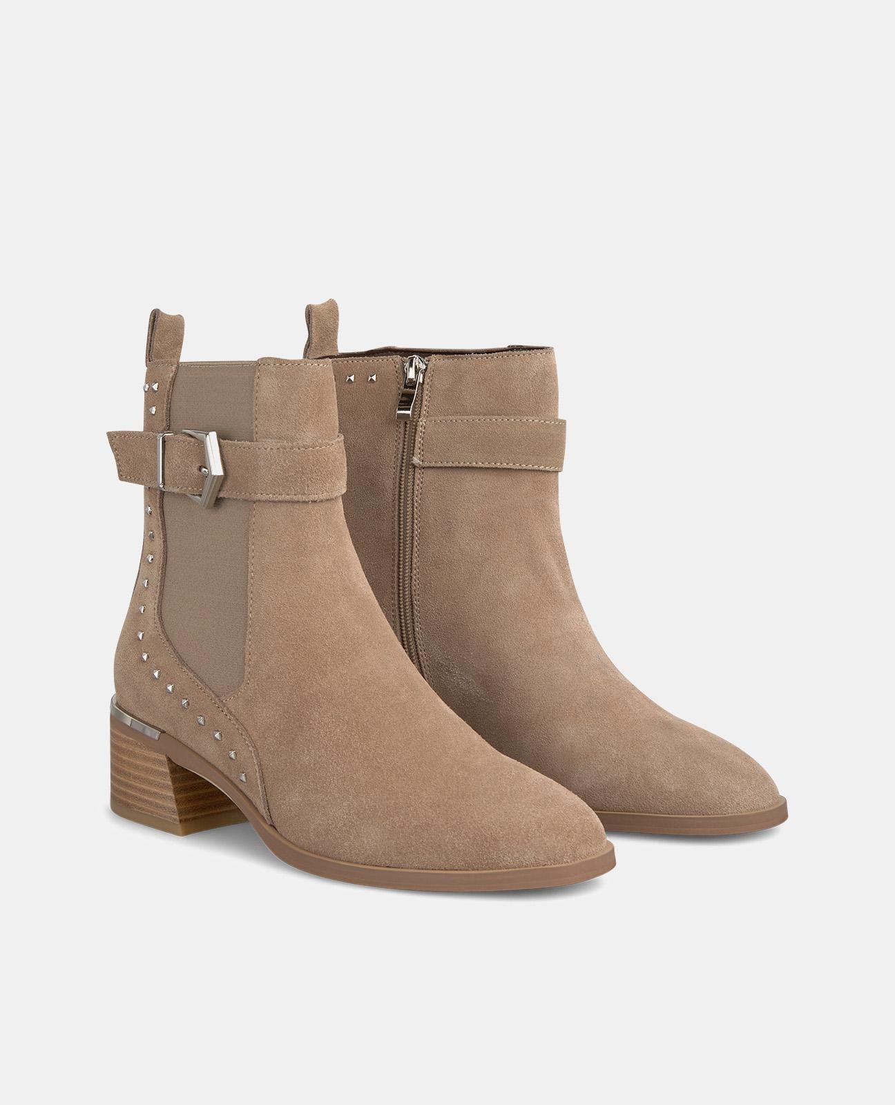 FLAT ANKLE BOOT WITH STUDS DETAIL