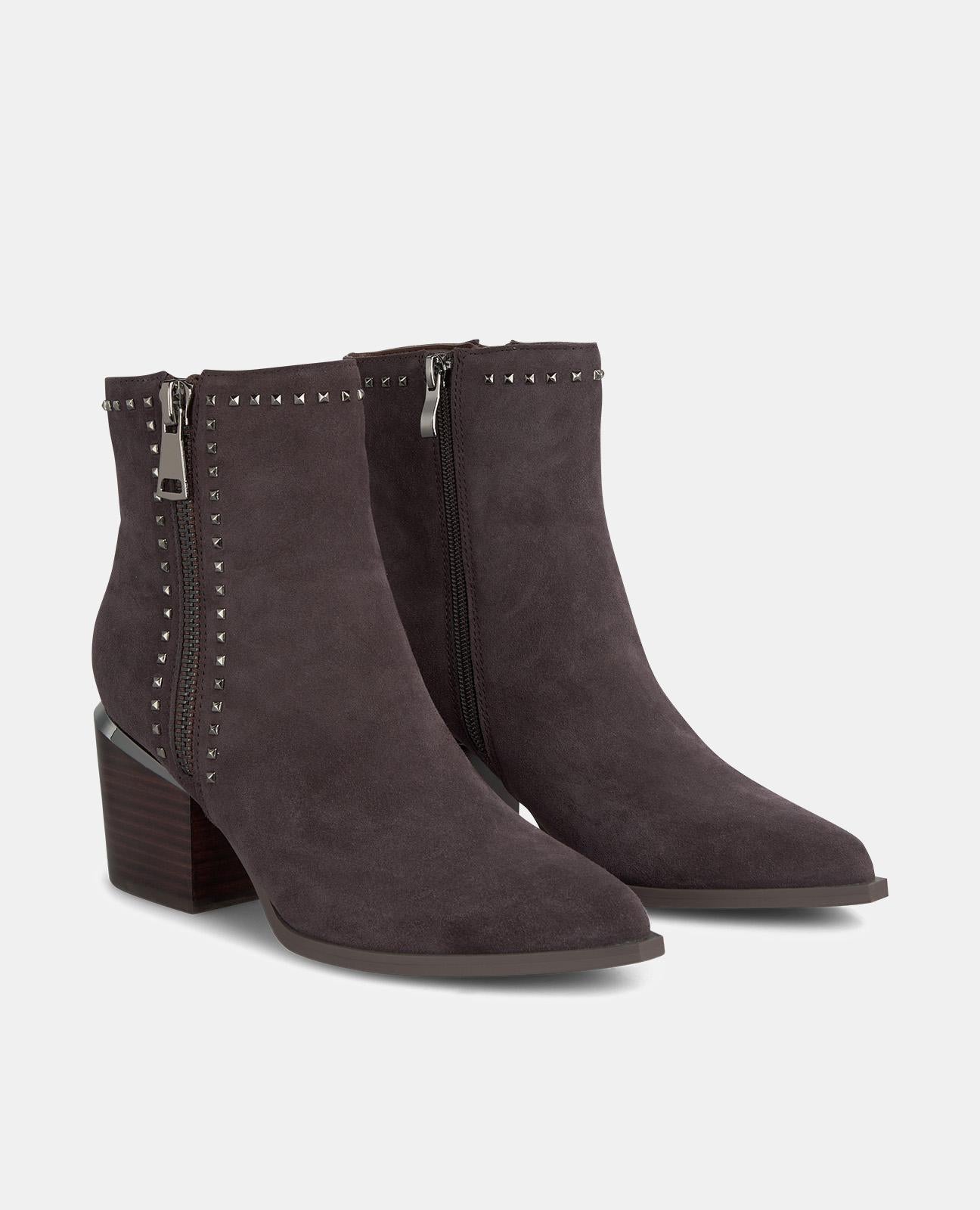 BOTTES DE CHEVILLE À TALON ZIPPÉ