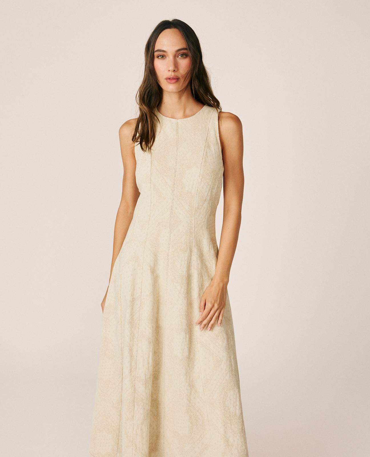 VESTIDO LARGO JACQUARD PAISLEY