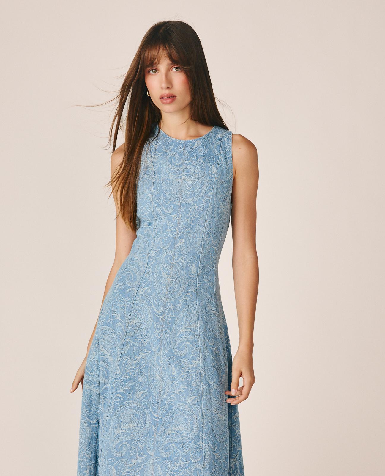 VESTIDO LARGO JACQUARD PAISLEY