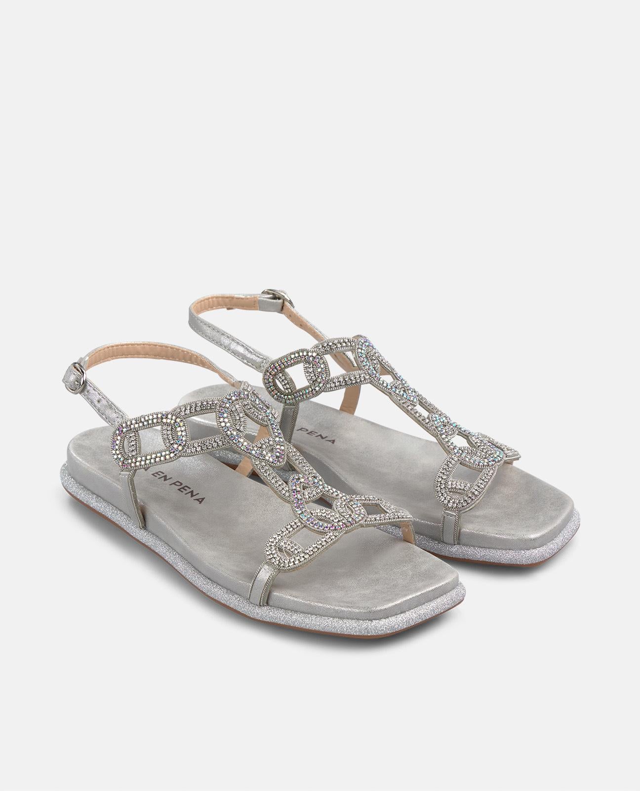 SANDÁLIA DE TIRA COM STRASS BRILHANTE