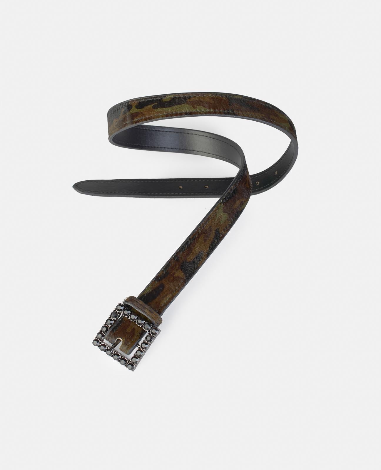 BUCKLE BELT WITH RHINESTONES