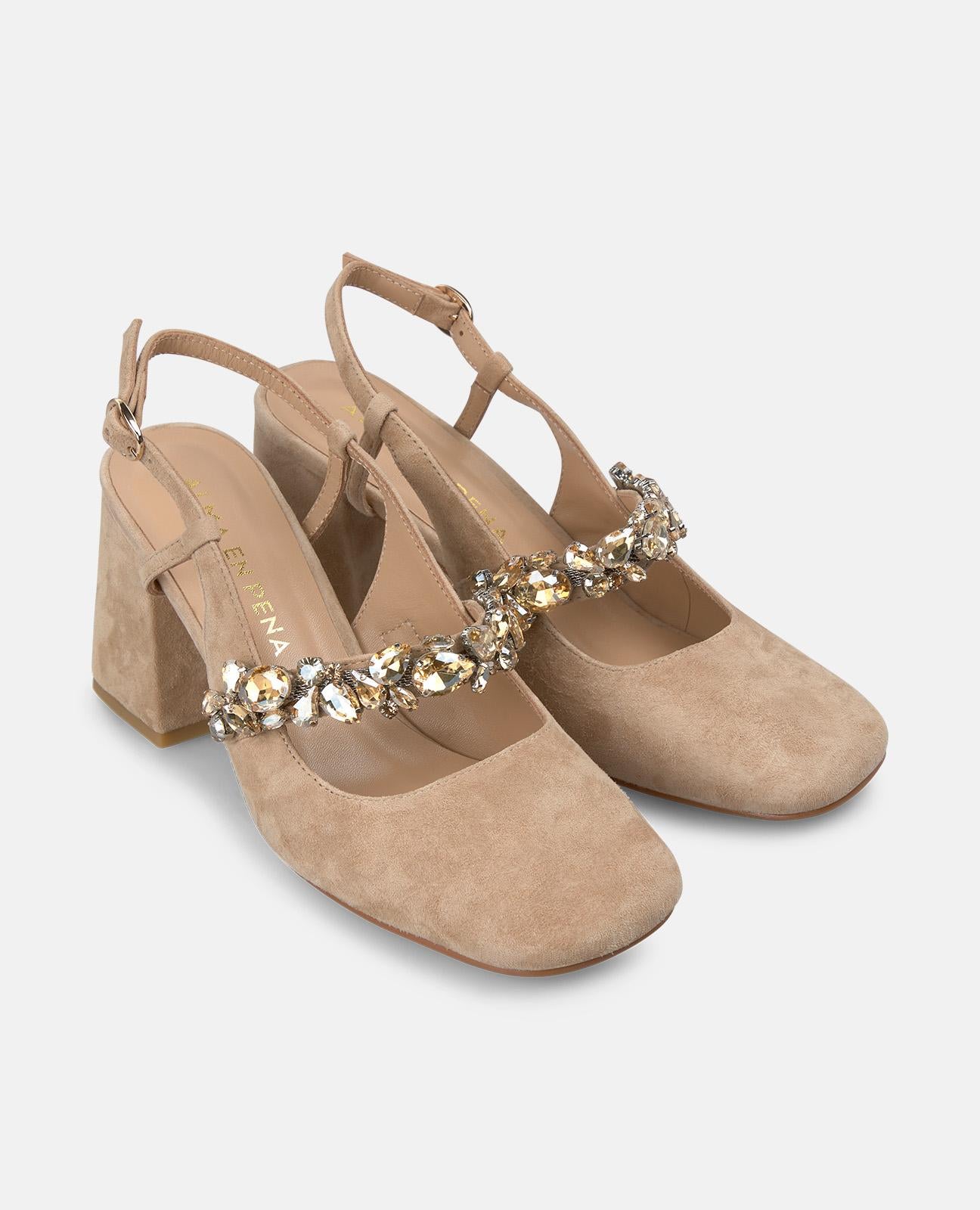 SAPATO DE SALTO ALTO COM PORMENOR DE STRASS