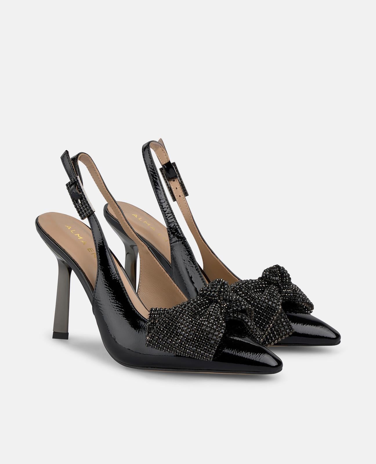 CHAUSSURE À TALON AVEC NŒUD EN STRASS