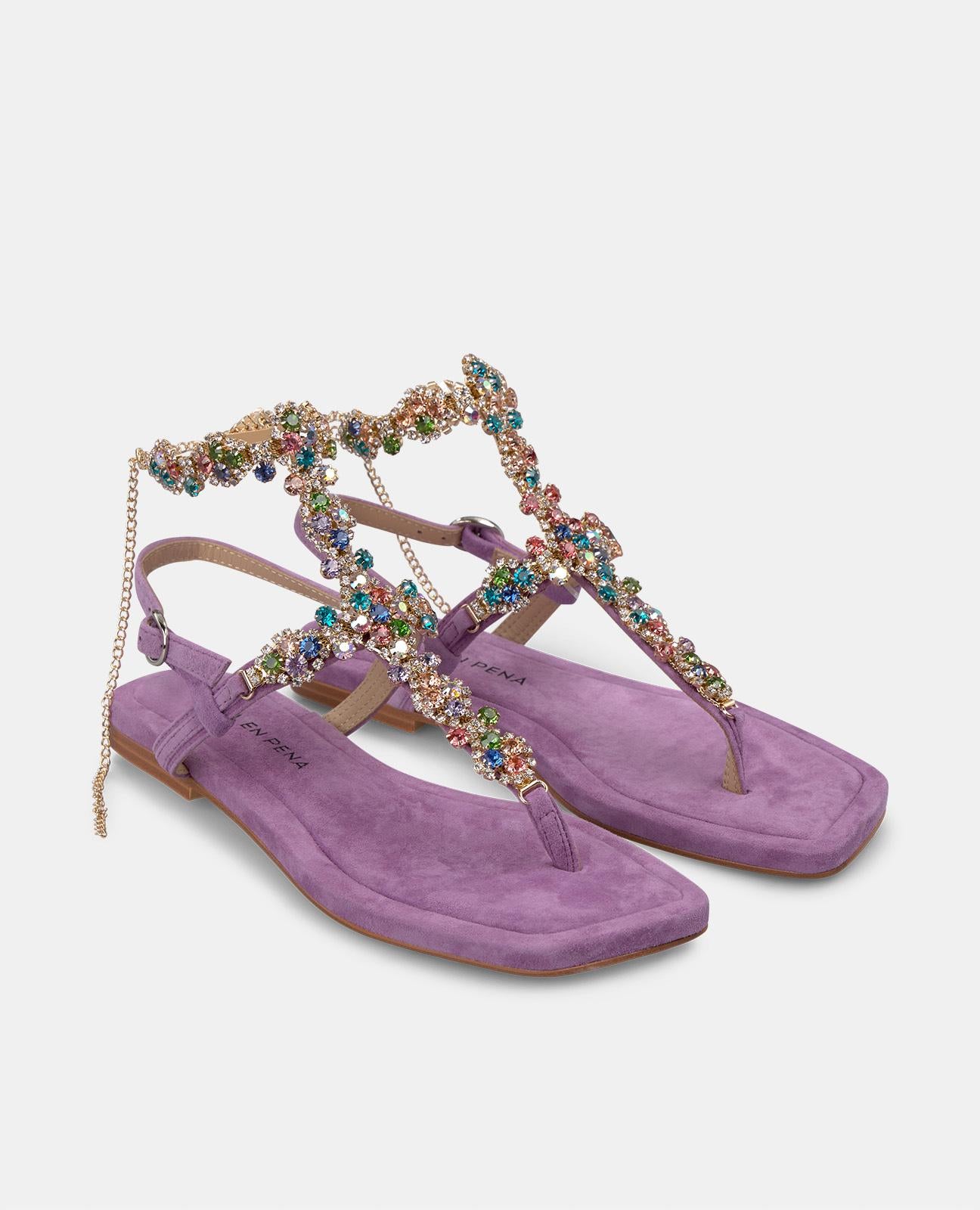 MULTICOLOR RHINESTONE SANDAL