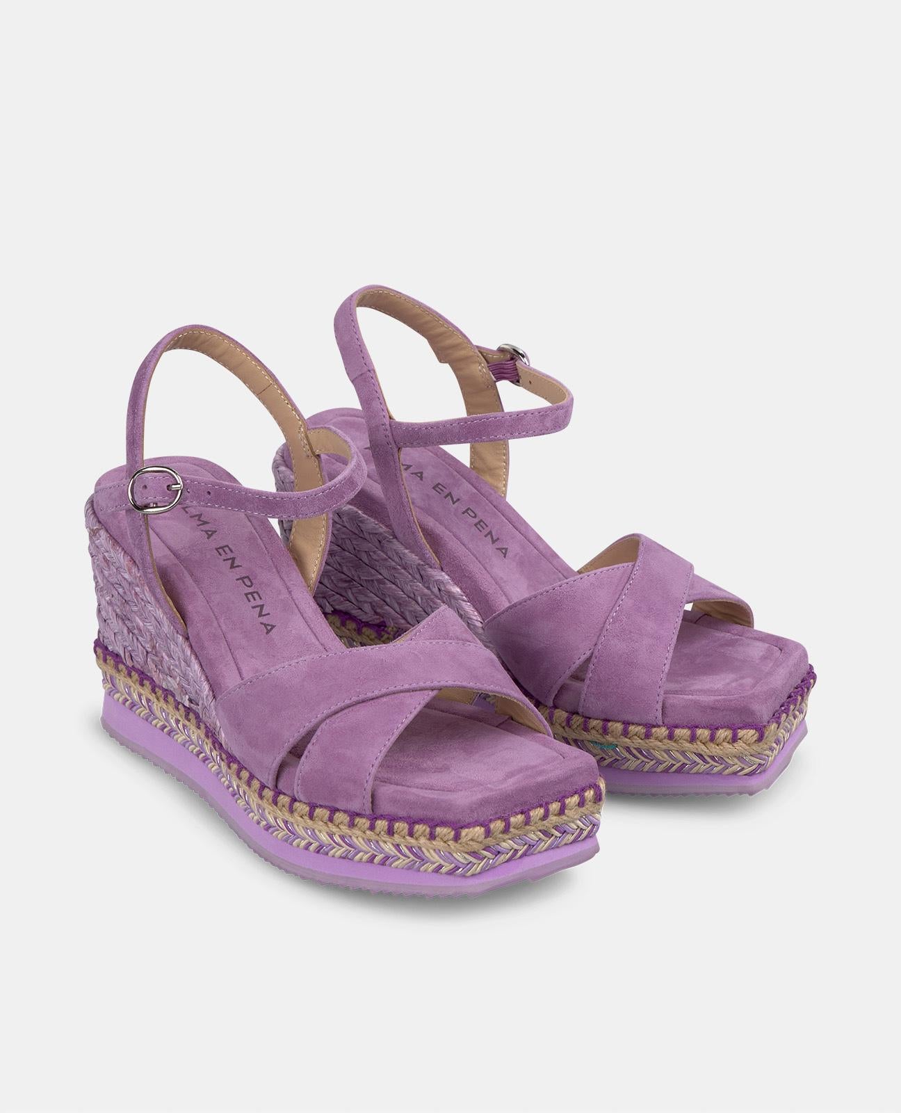 CUÑA ALTA TRENZADA HEBILLA