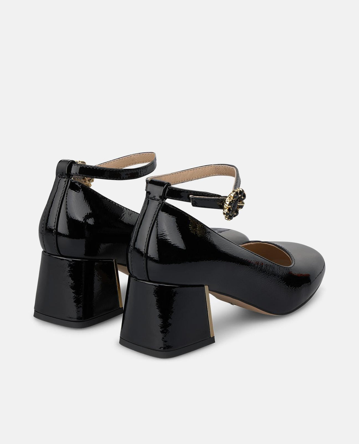 Patent Leather Shoe with Ankle Strap