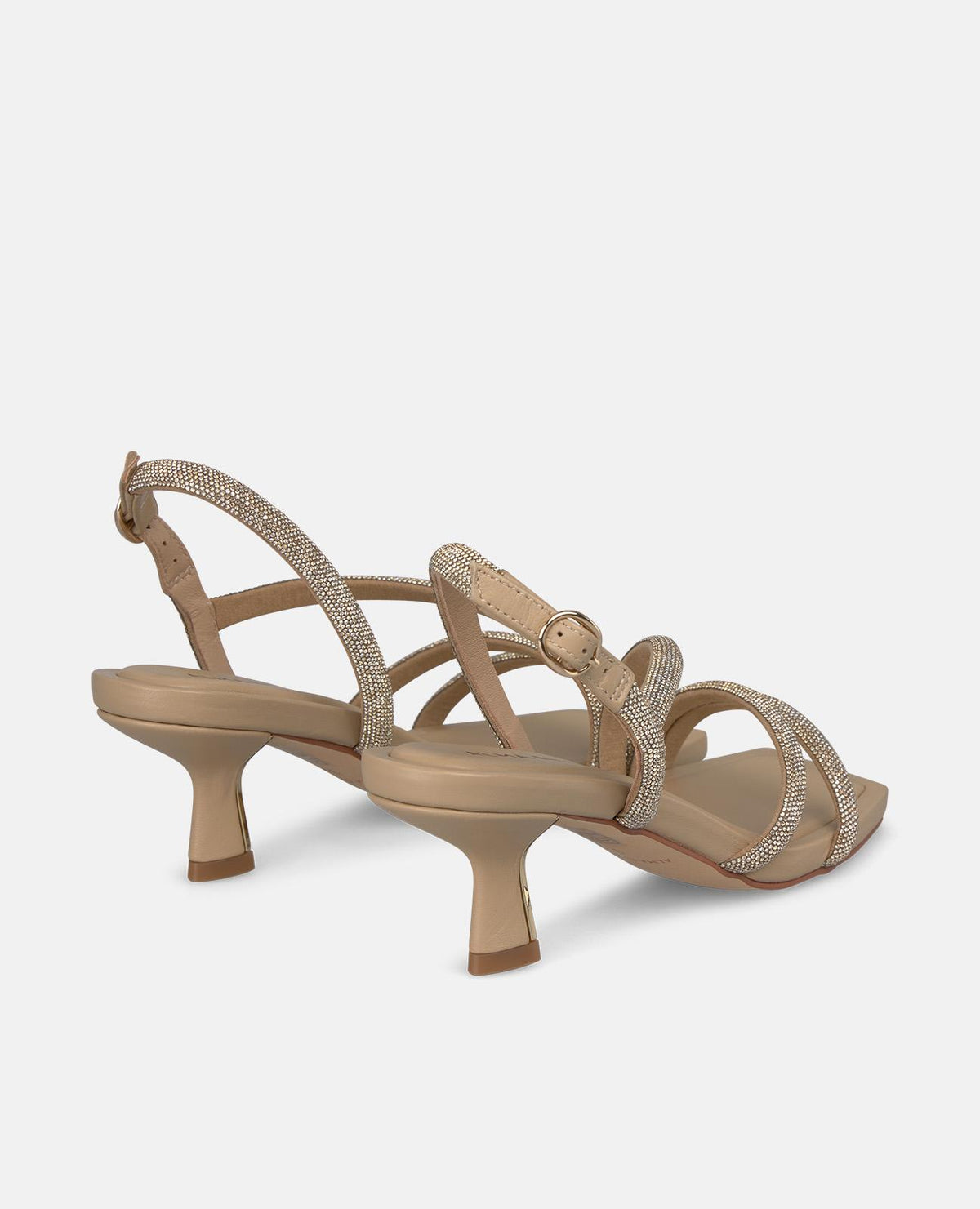METALLIC SANDALS WITH DIAGONAL STRAPS