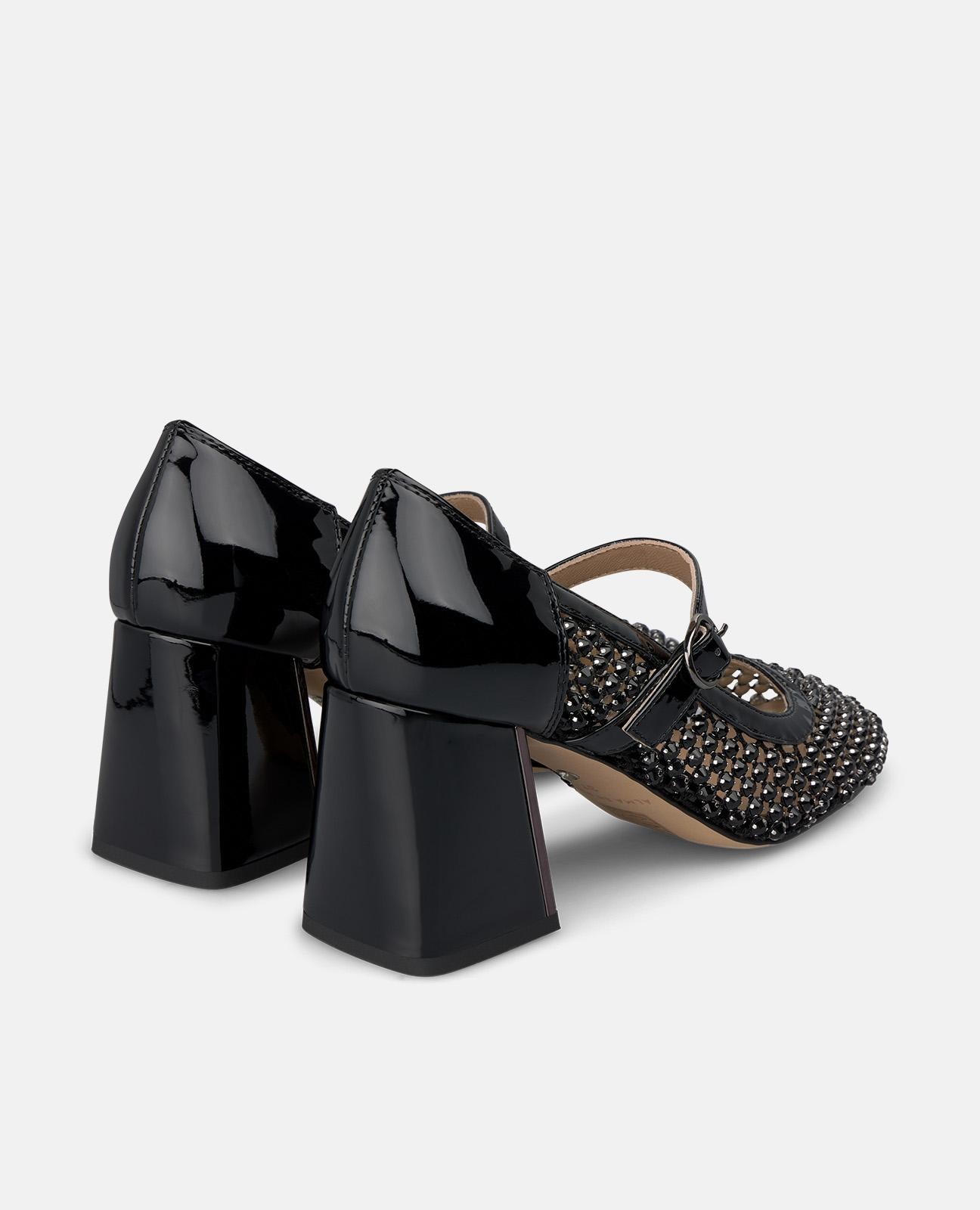 ZAPATO MALLA EFECTO METALIZADO CON DETALLE PEDRERIA