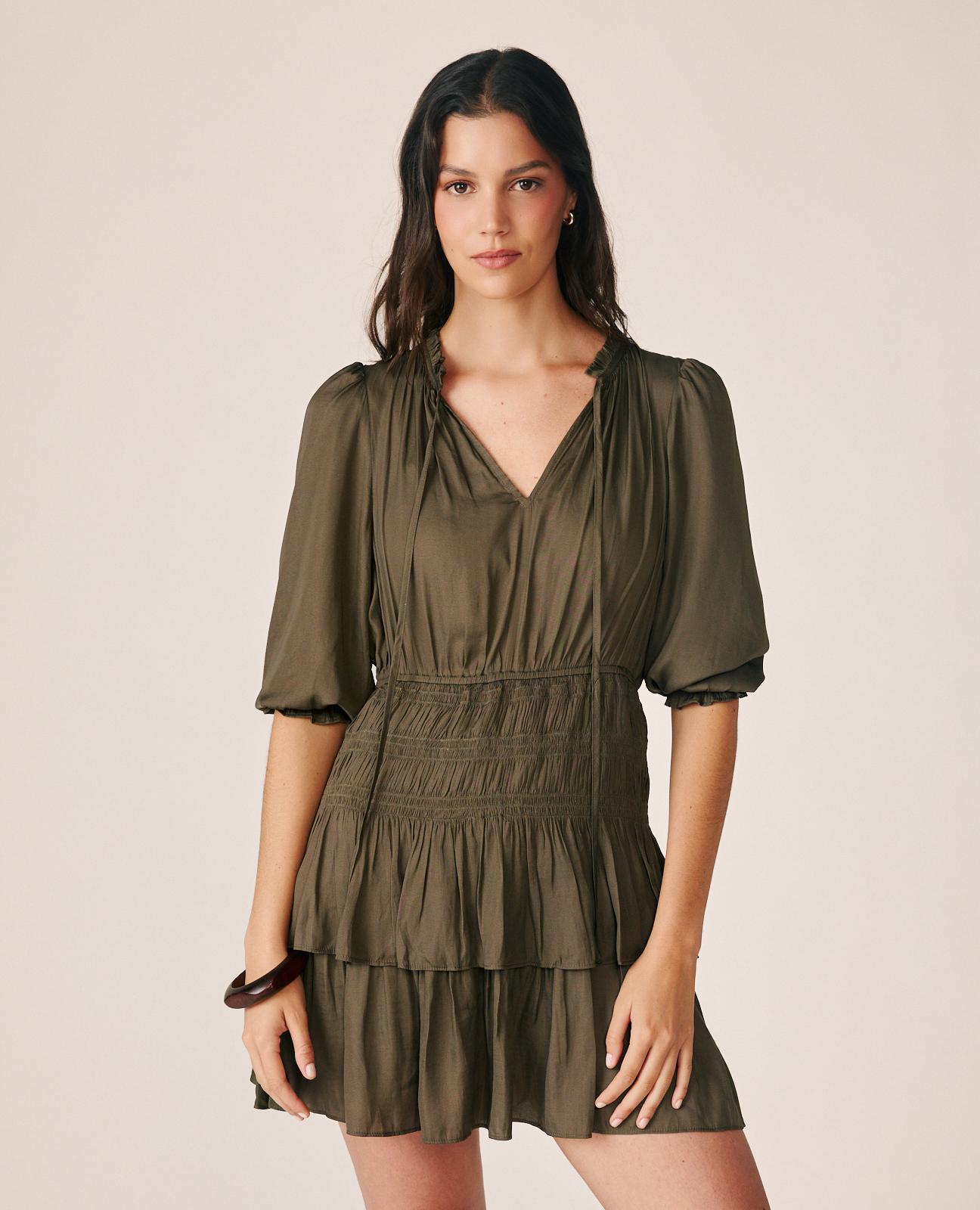 VESTIDO MINI CUELLO PICO