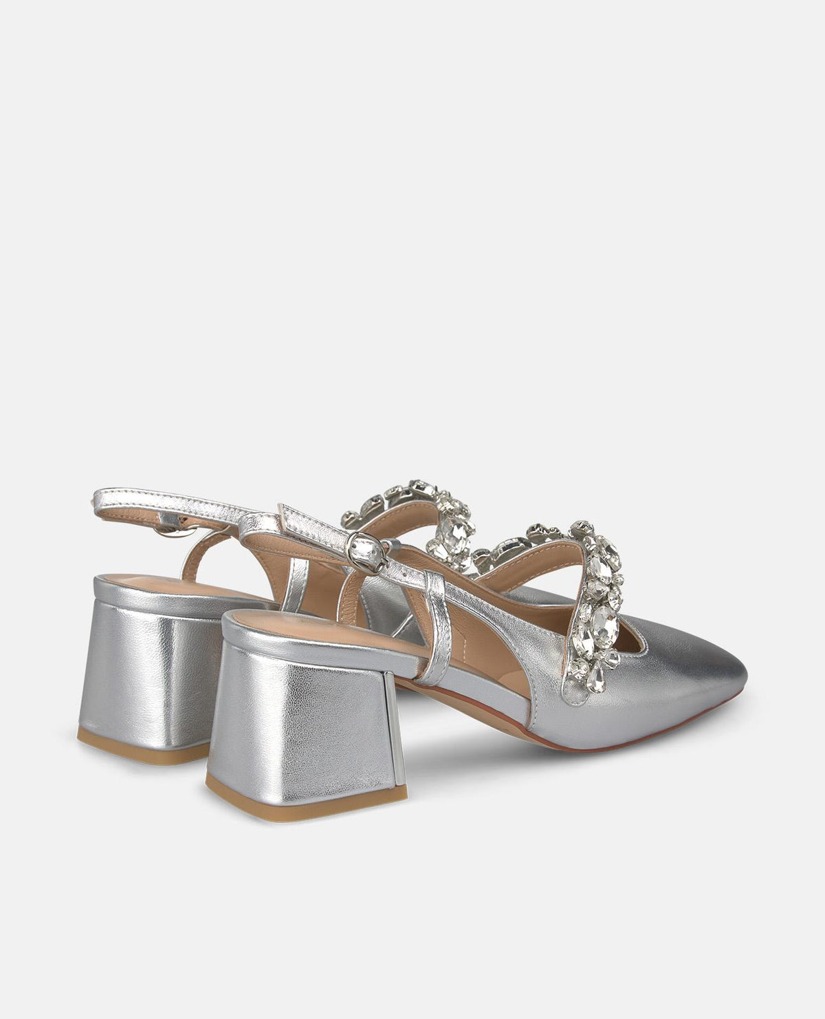 SCARPA SENZA TALLONE CON STRISCIA E GIOIELLO