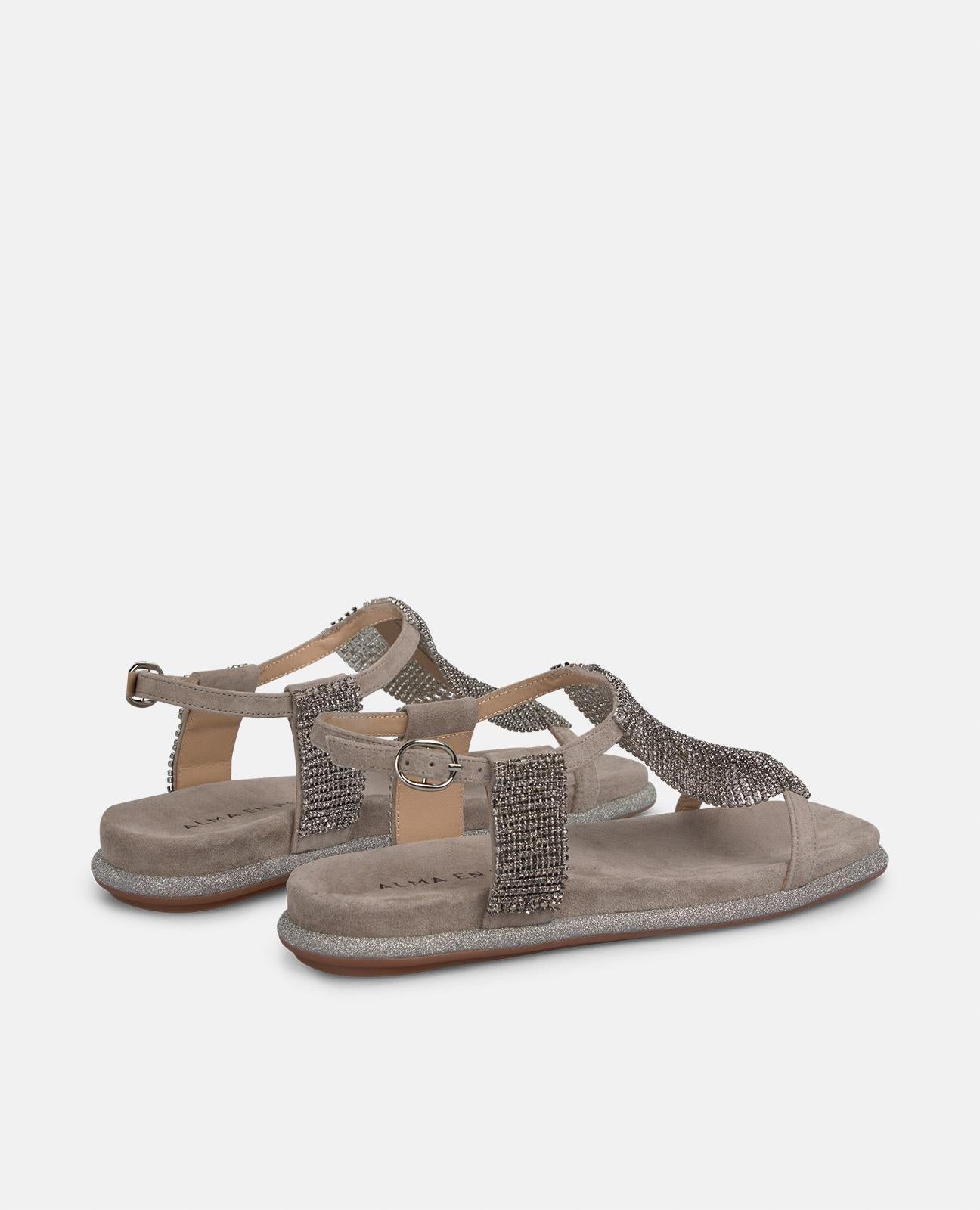 FLAT SANDAL WITH RHINESTONES