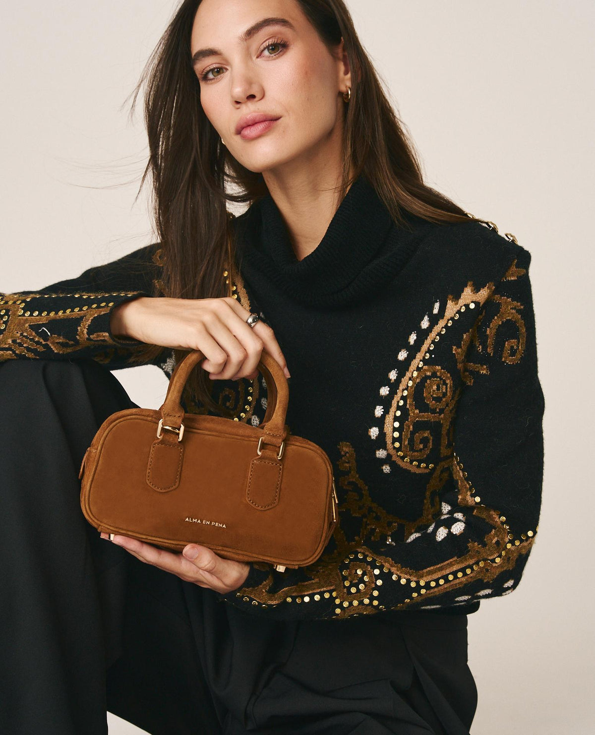 SUEDE BOWLING BAG