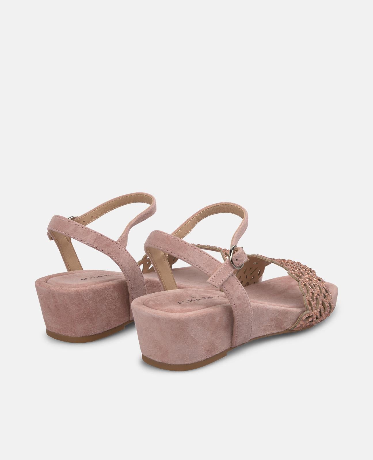 WEDGE SANDALS WITH FLORAL PRINT