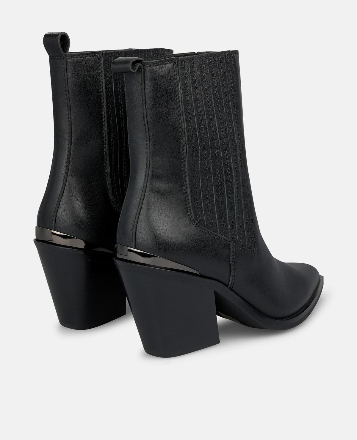LEATHER ANKLE BOOTS WITH SIDE STITCHING