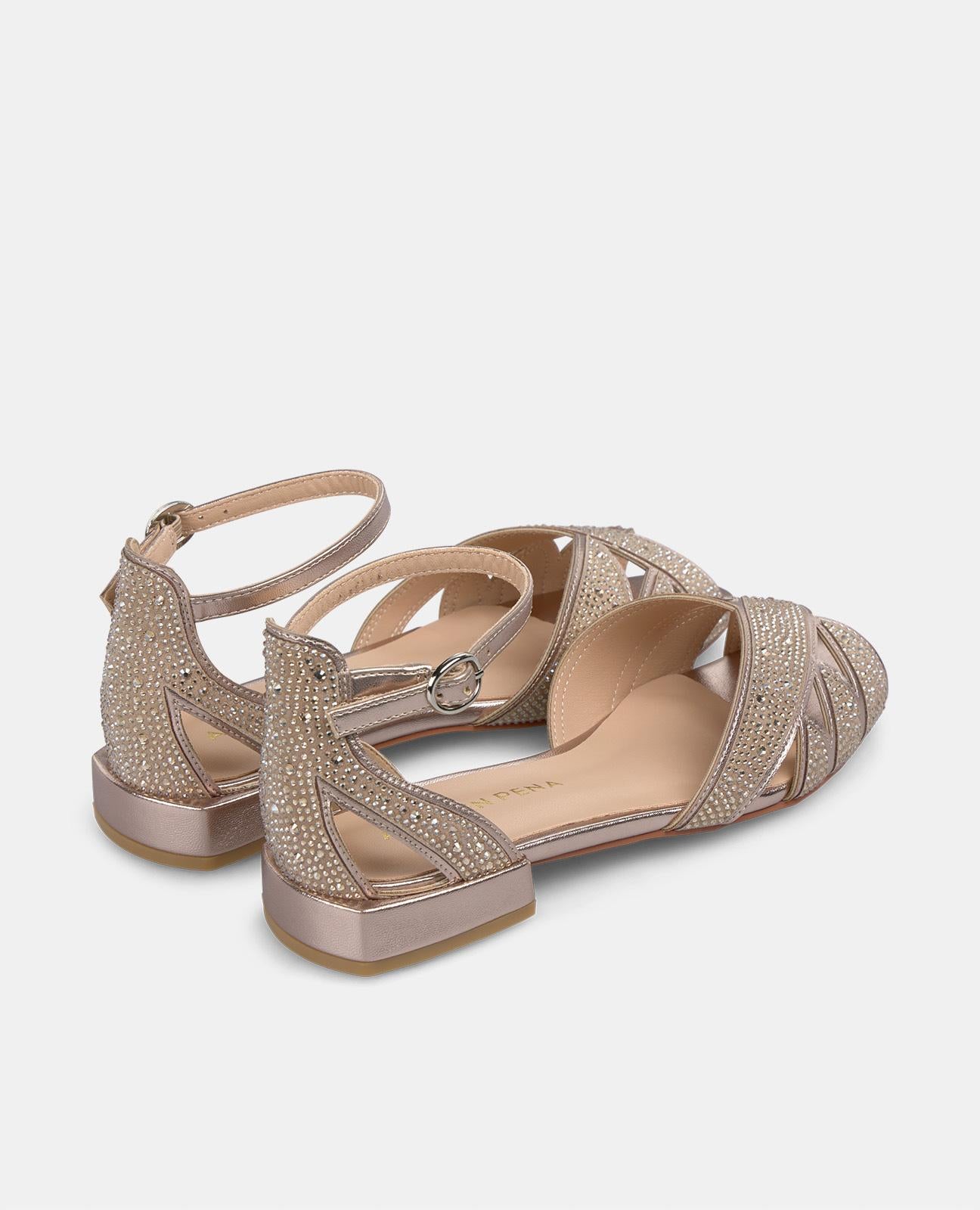 SANDALIA PLANA ABERTURA PEDRERÍA