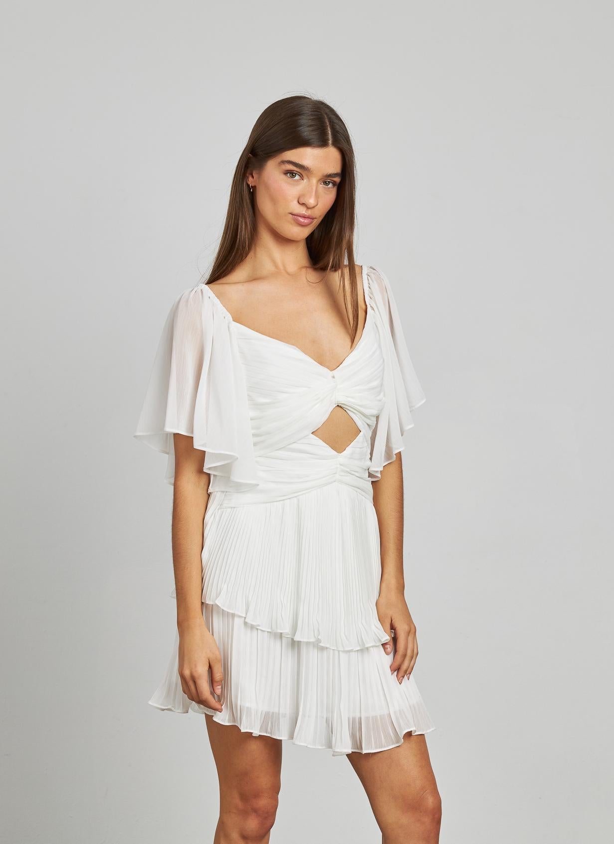CUT OUT RUFFLES DRESS