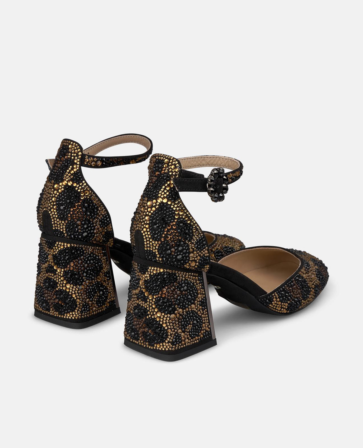 SCARPA CON TACCO E STAMPA ANIMAL PRINT CON CINTURINO