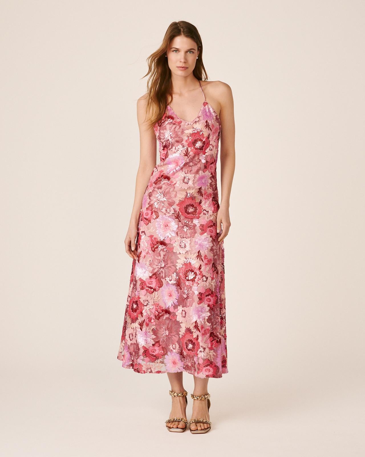 VESTIDO MIDI DE LANTEJOULAS