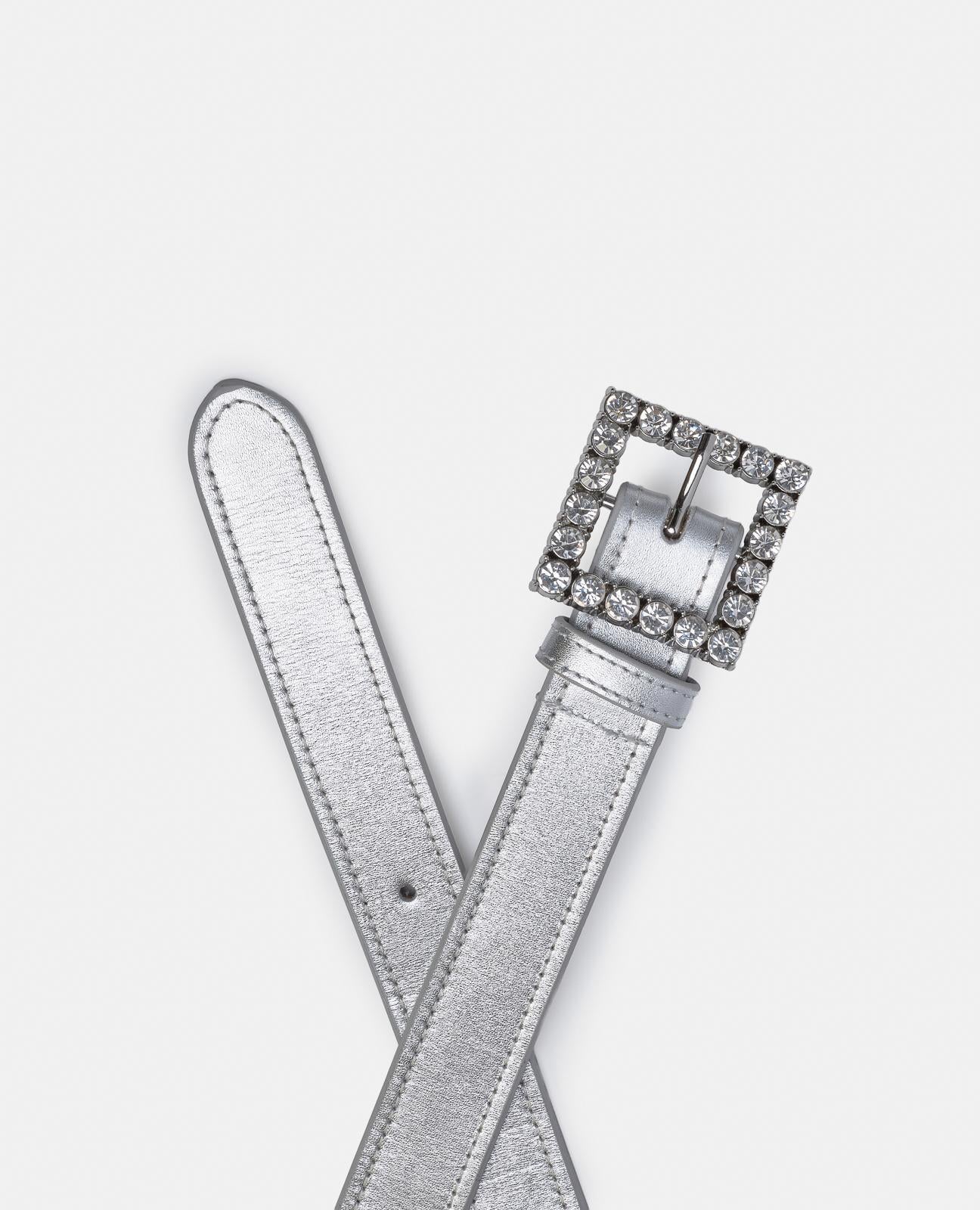 BUCKLE BELT WITH RHINESTONES