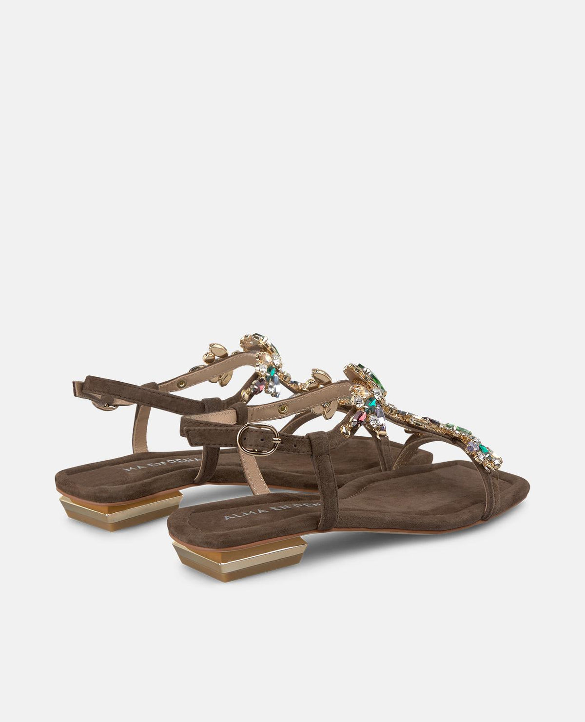 SANDALI CON CINTURINI E STRASS