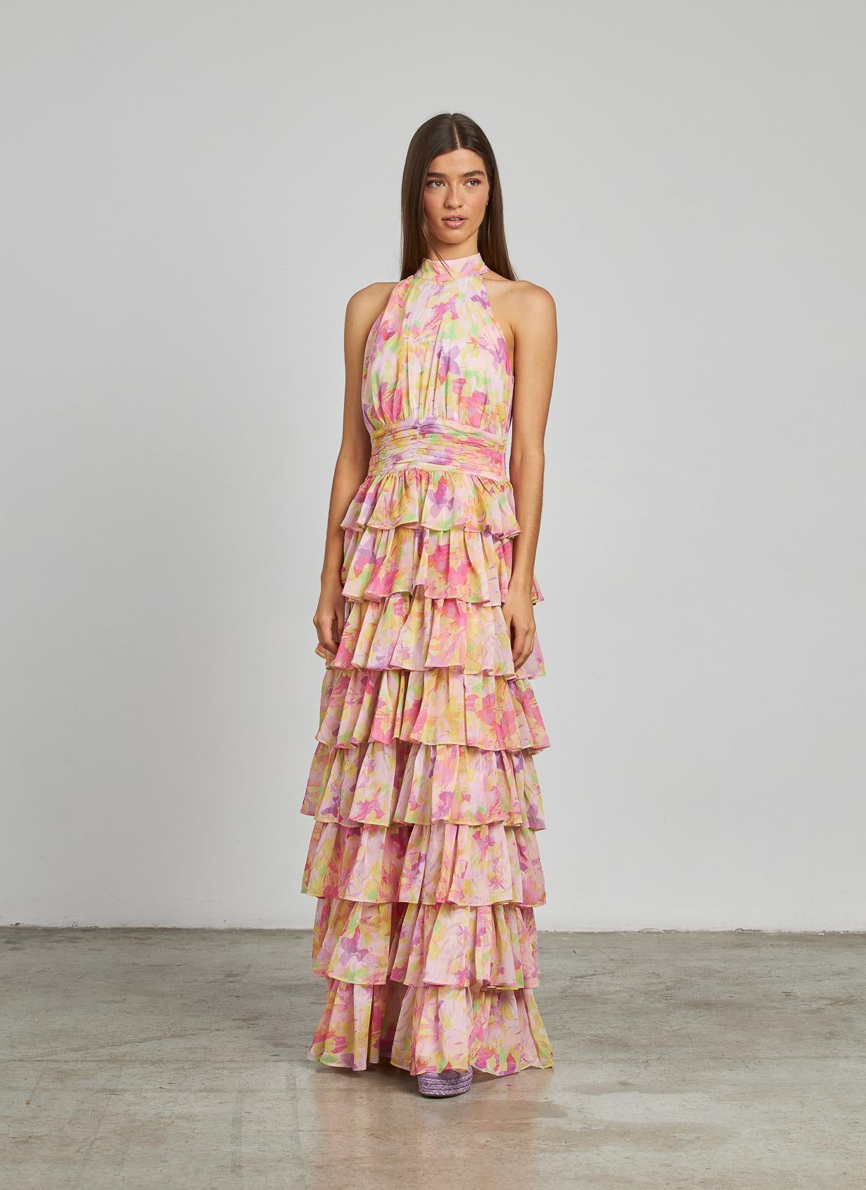 VESTIDO VOLANTES HALTER