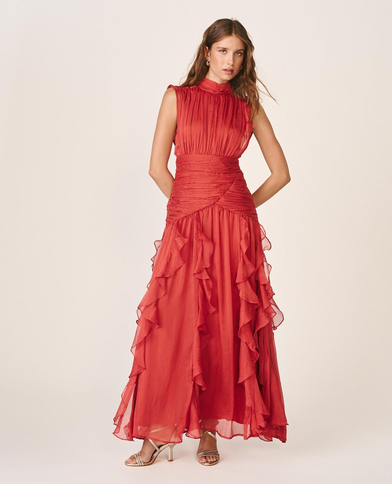 VESTIDO LARGO VOLANTES