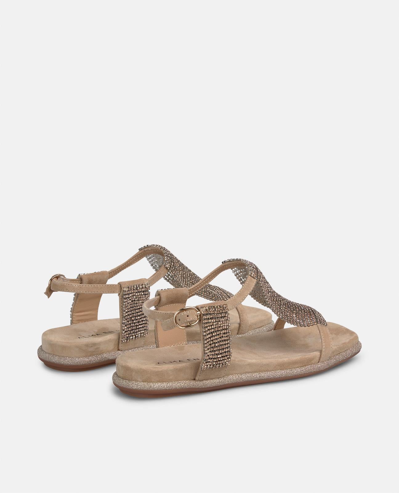 SANDALIA PLANA RED PEDRERÍA