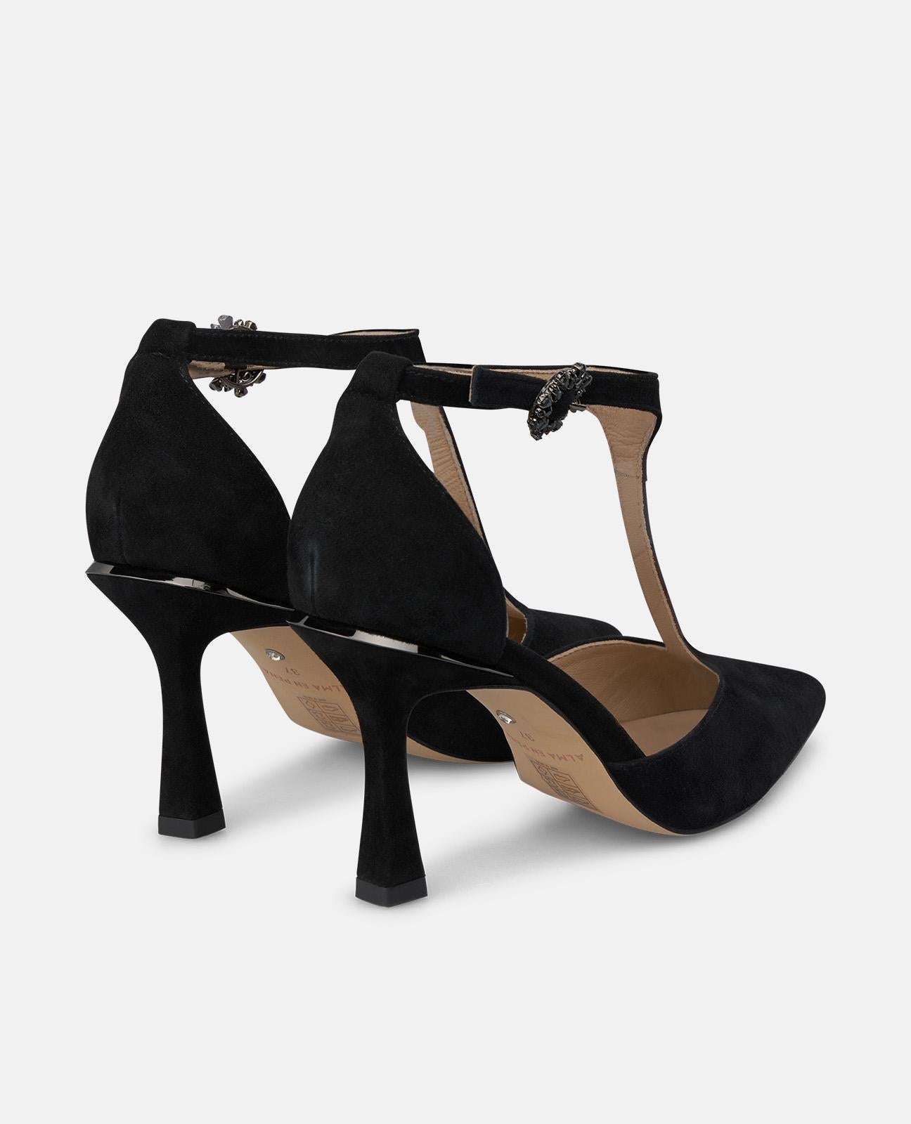 ZAPATO TACÓN PIEL CON HEBILLA