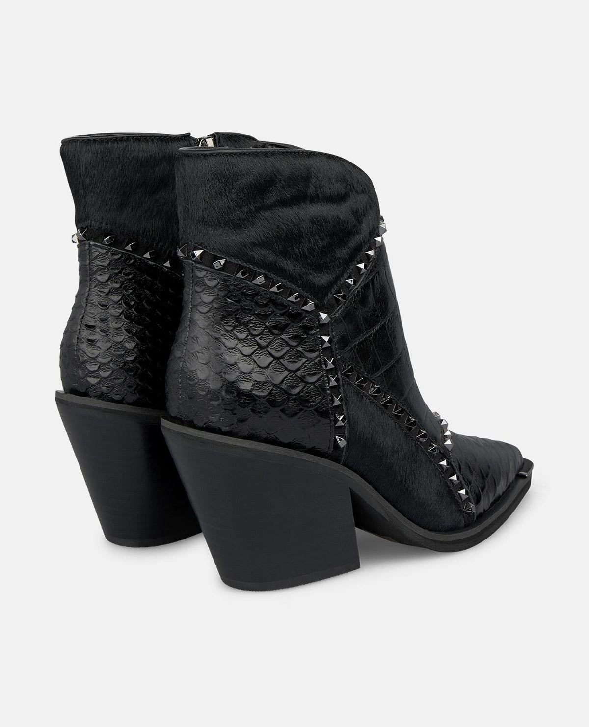 LEATHER COWBOY BOOTS WITH MIXED TEXTURES