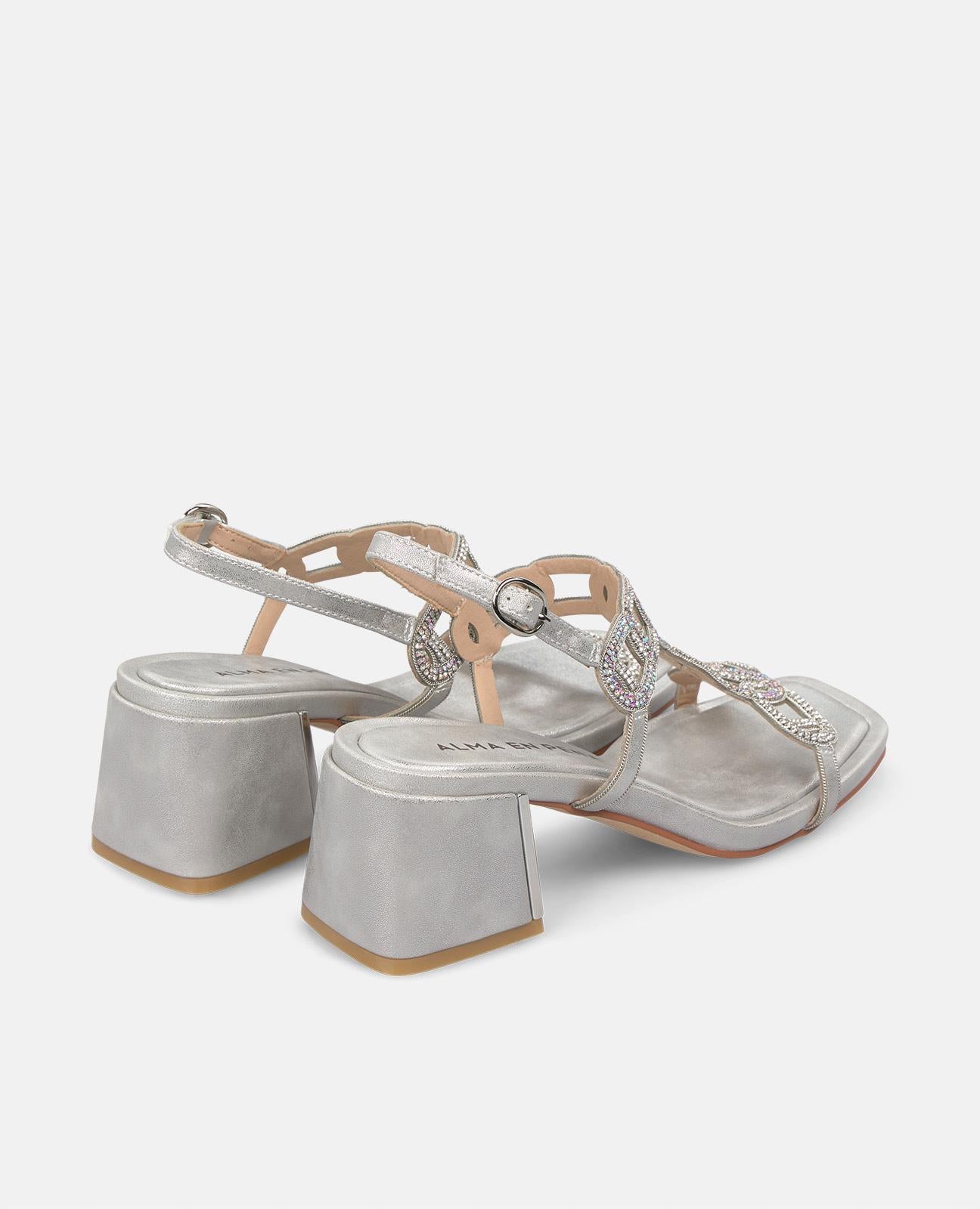 SANDALIA TIRAS ENREDADAS PEDRERÍA