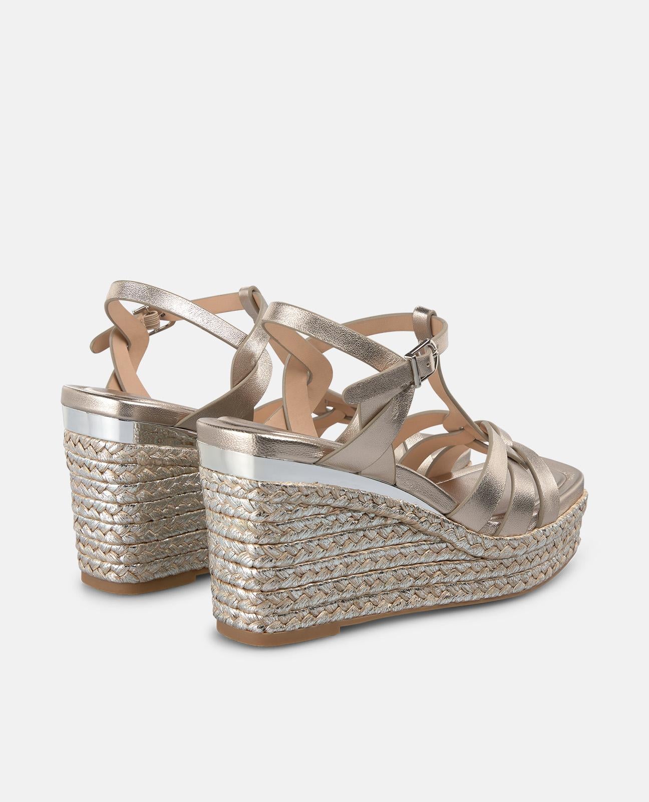 SANDALIA CUÑA ESPARTO MULTIPLE TIRAS