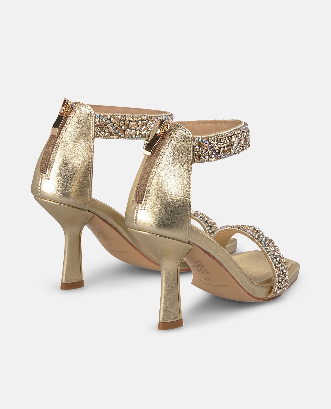 DOUBLE STRAP SANDAL WITH JEWEL EFFECT