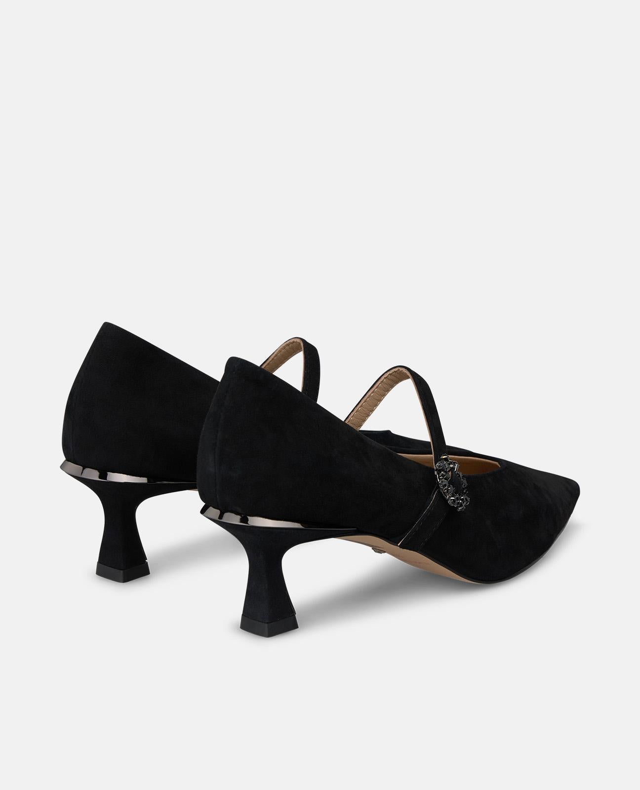 ZAPATO TACÓN DE ANTE CON HEBILLA