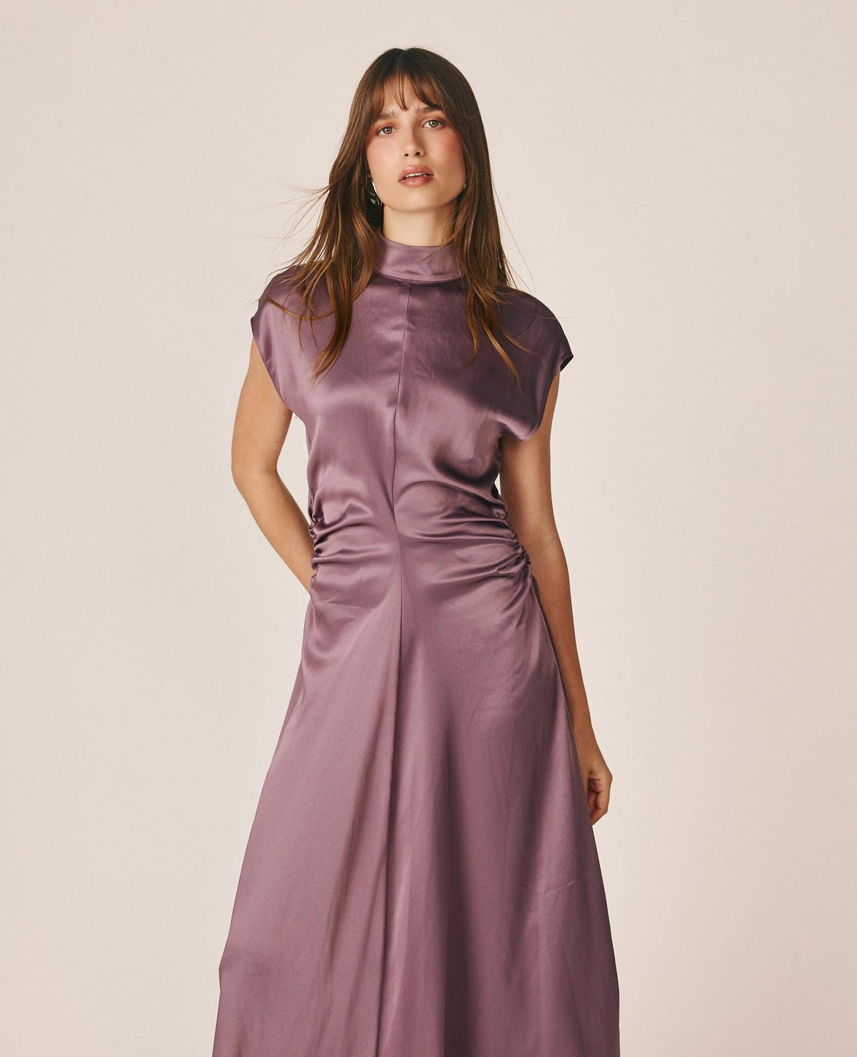 VESTIDO LARGO CREPE SATÉN