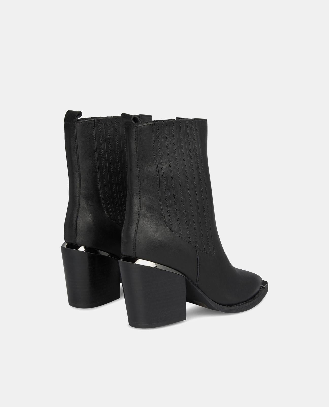 BOTTE DE CHEVILLE À TALON BLOC