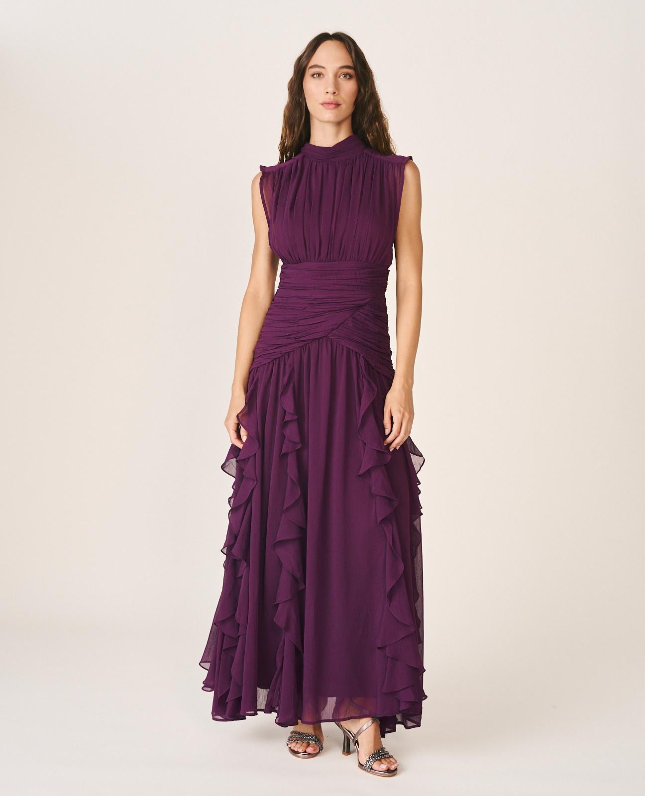 VESTIDO LARGO VOLANTES