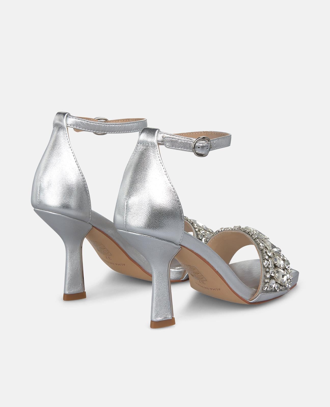 SANDALIA DE TACON METALIZADA