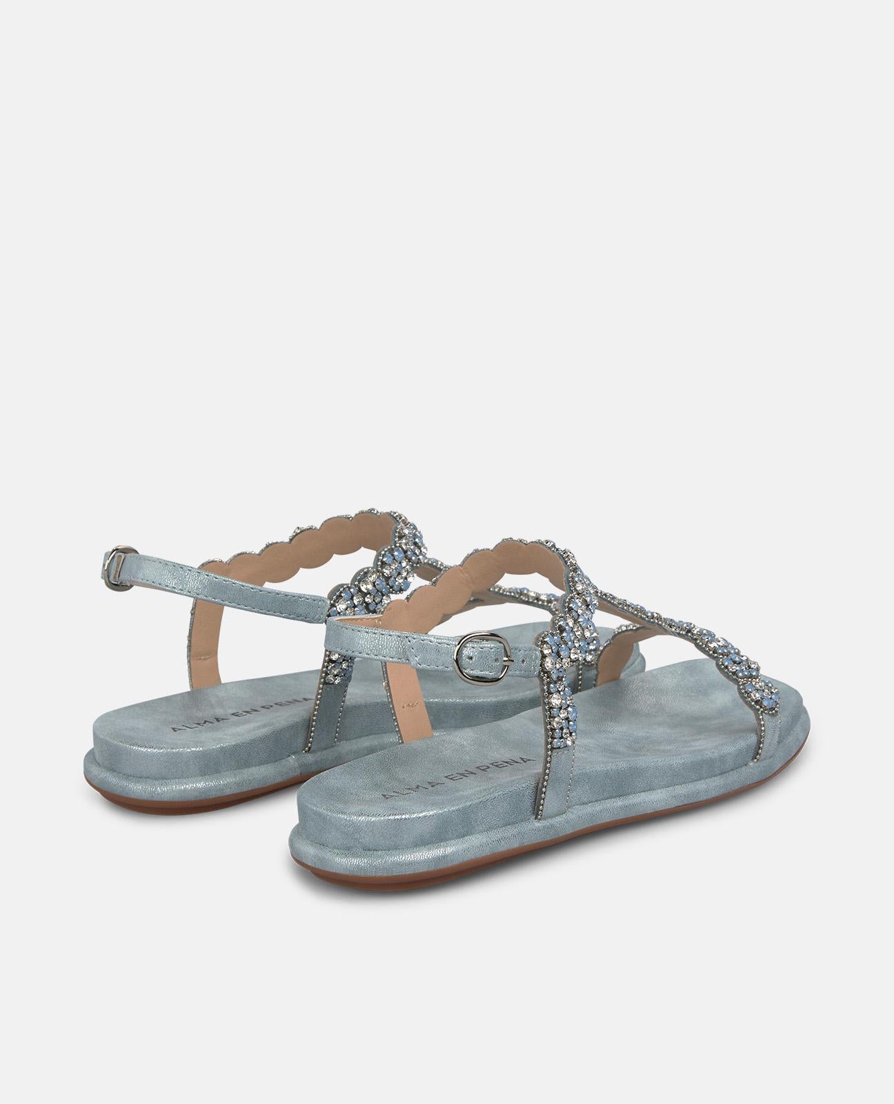 T-STRAP SANDAL WITH RHINESTONES
