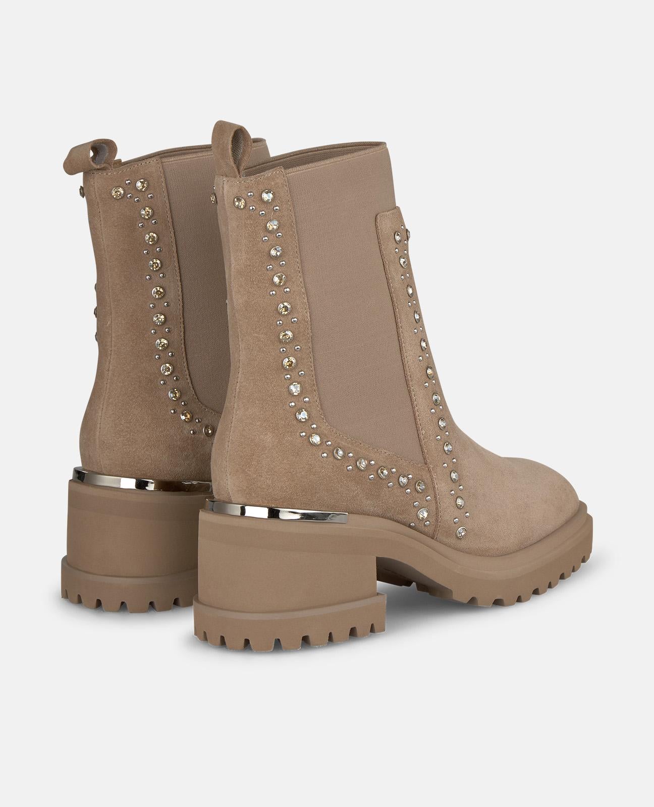 BOTTE DE CHEVILLE À TALON LARGE