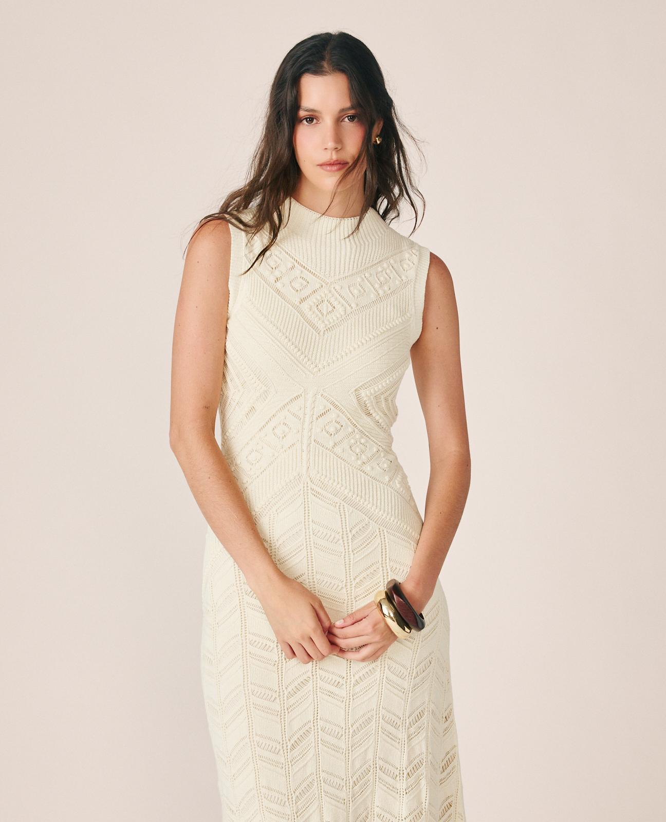 VESTIDO MAXI DE PUNTO CALADO