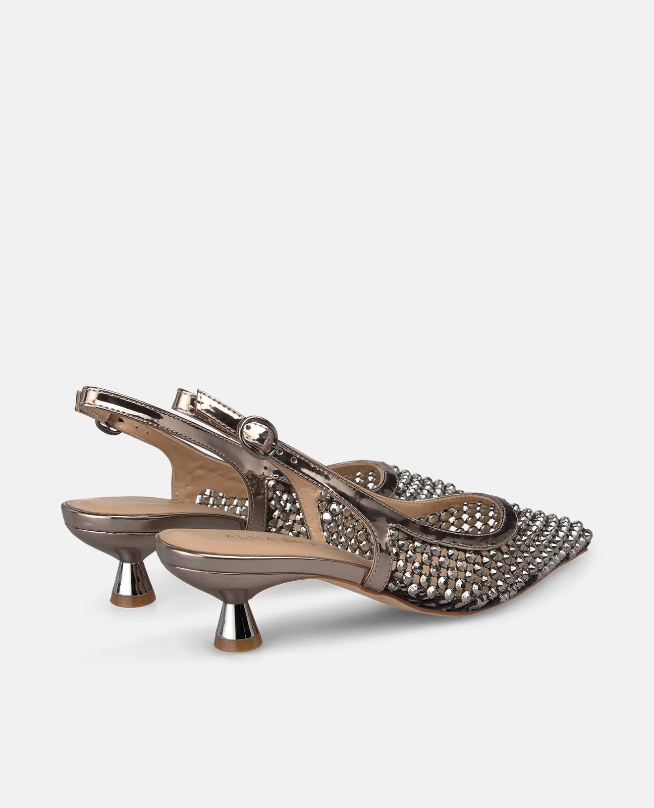 ZAPATO DESTALONADO MALLA EFECTO METALIZADO