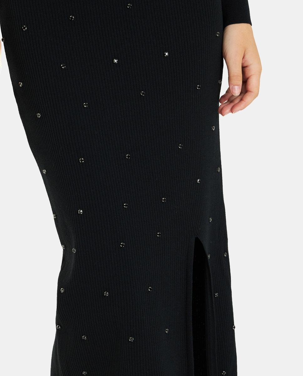 JUPE MIDI TRICOTÉE AVEC DES STRASS