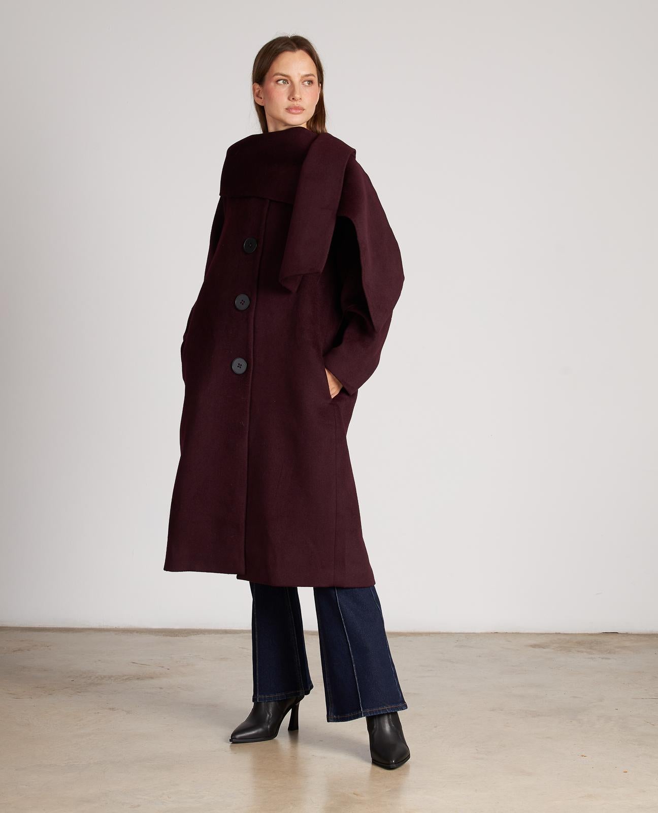 CAPPOTTO CON SCIARPA A BOTTONI