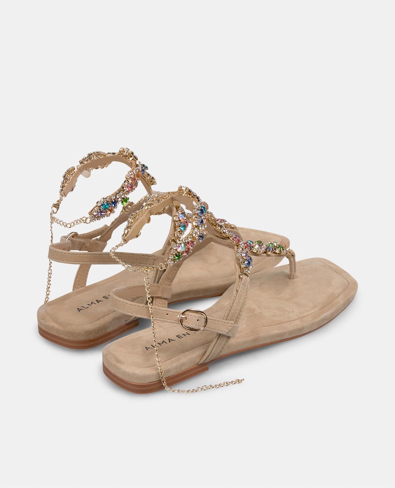 MULTICOLOR RHINESTONE SANDAL