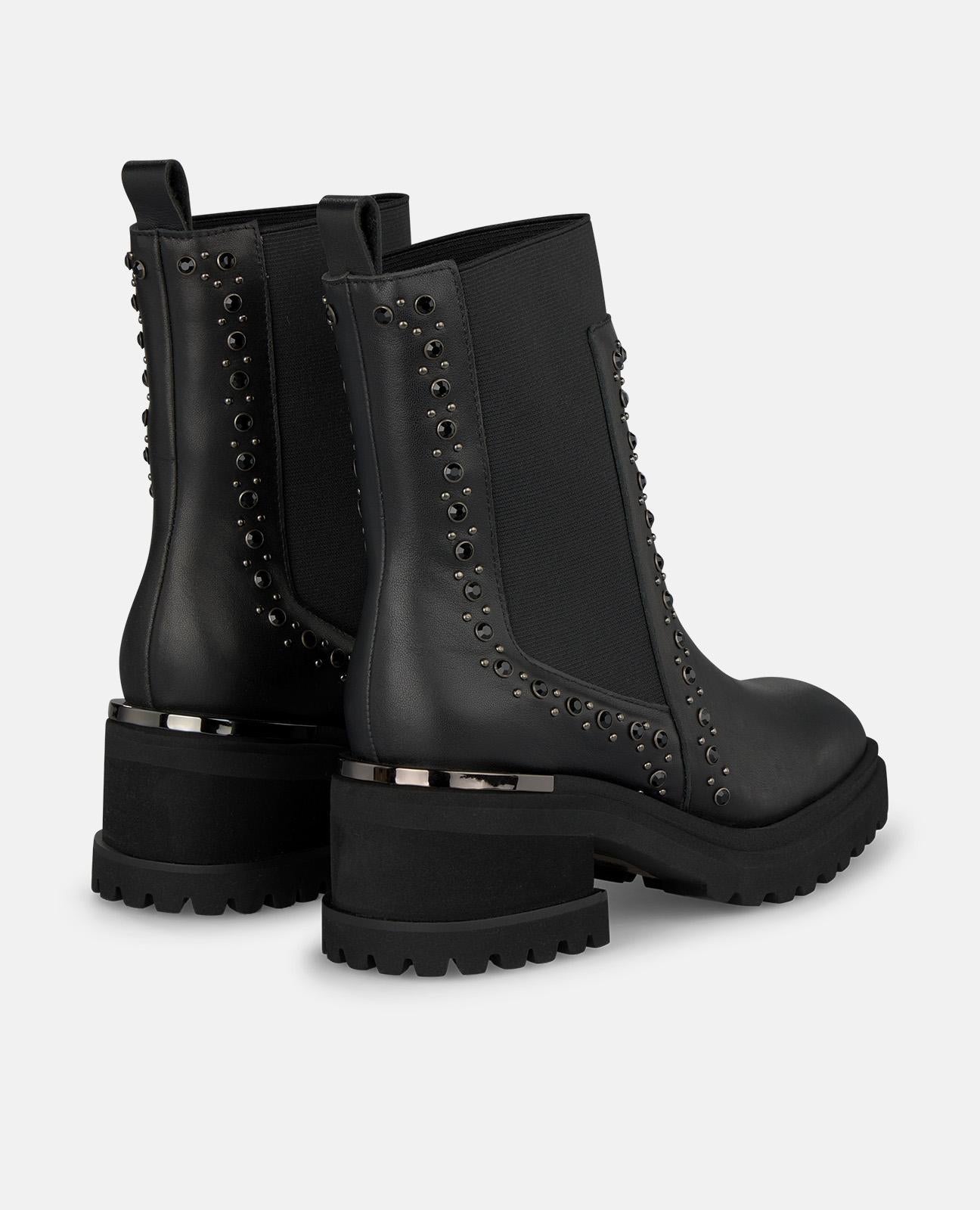 BOTTE DE CHEVILLE À TALON LARGE