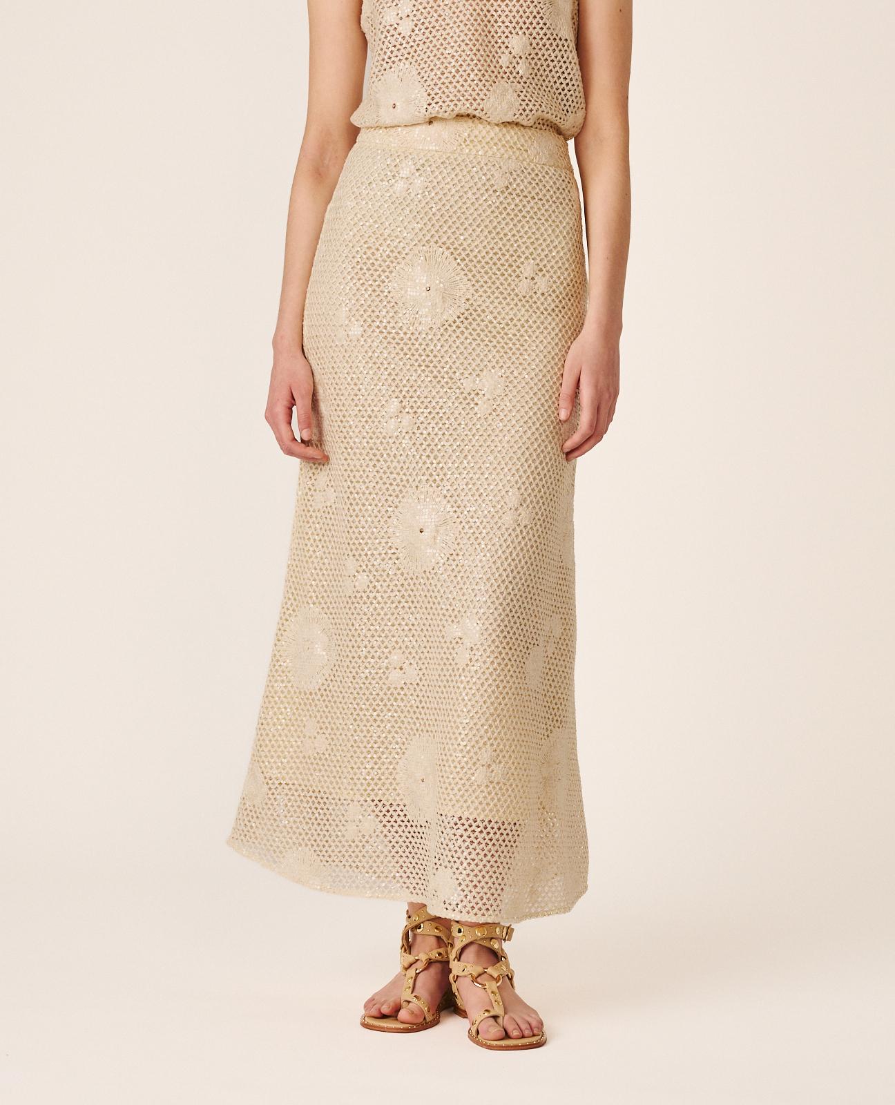 SEQUINED MIDI SKIRT