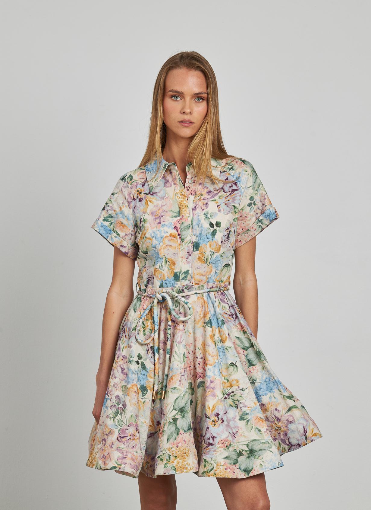 VESTIDO ESTAMPADO VOLANTES
