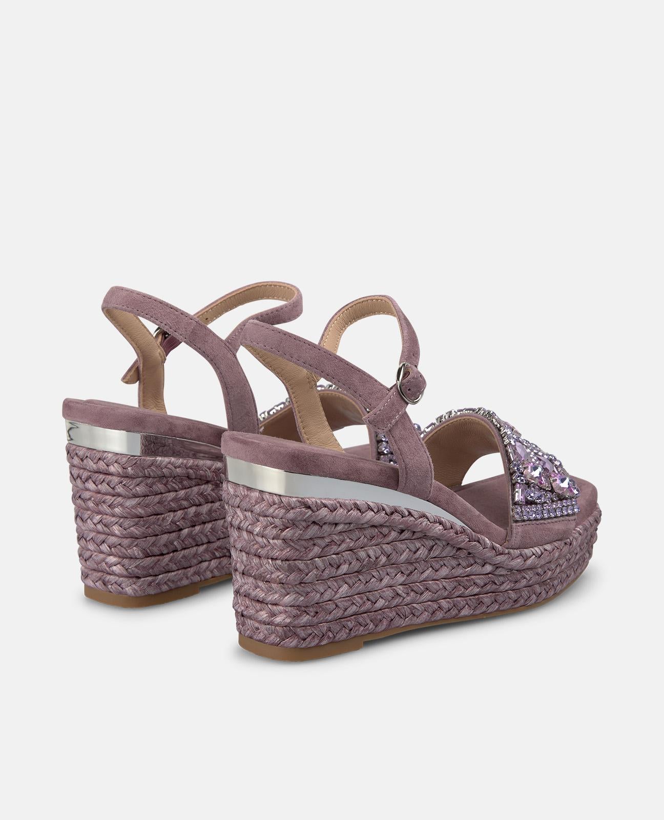 SANDALIA CUÑA ESPARTO TIRA EN PEDRERIA